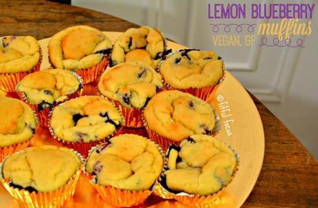 Lemon Blueberry Muffins, vegan, gluten free via Fitful Focus