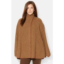 Ralph Lauren - Suede-Trim Mockneck Cape