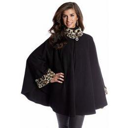 Cejon - Cejon Fleece Cape with Fur Collar