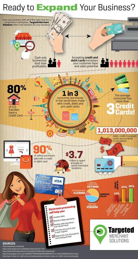 Credit Card & Debit Card Transaction Stats Infographic