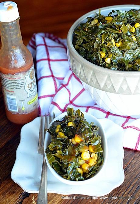 southern bacon dripping collards & corn