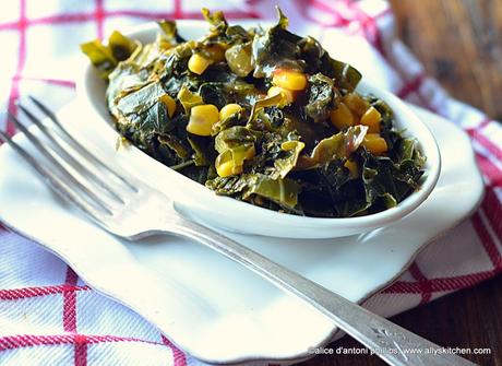 southern bacon dripping collards & corn