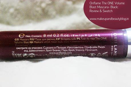 Oriflame The ONE Volume Blast Mascara- Black: Review and EOTD
