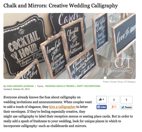 Gathering Guide Article on CT-Designs (Wedding Signage)