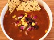 Vegetarian Tortilla Soup with Black Beans