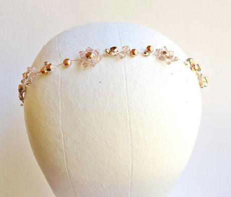 Shop a New Rose Gold Beaded Wedding Headband by FancieStrands