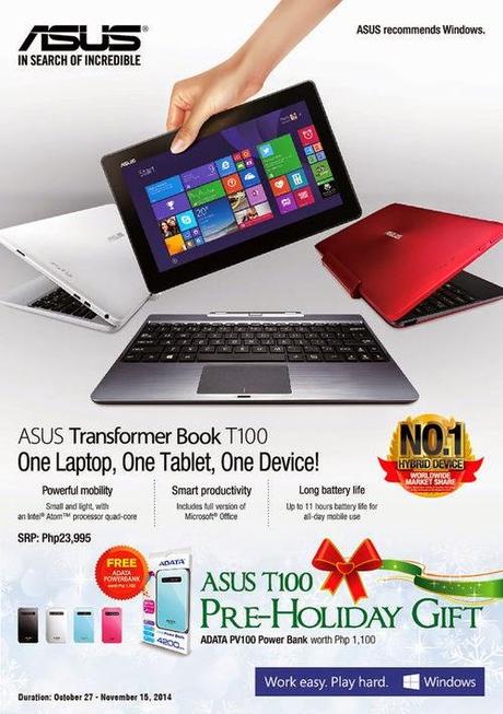 Grab the limited Asus Transformer Book T100 pre-holiday gift now!