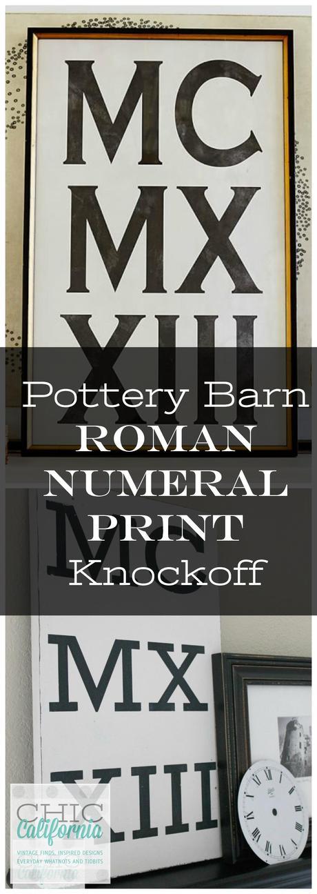 Pottery Barn Roman Numeral Print Knockoff