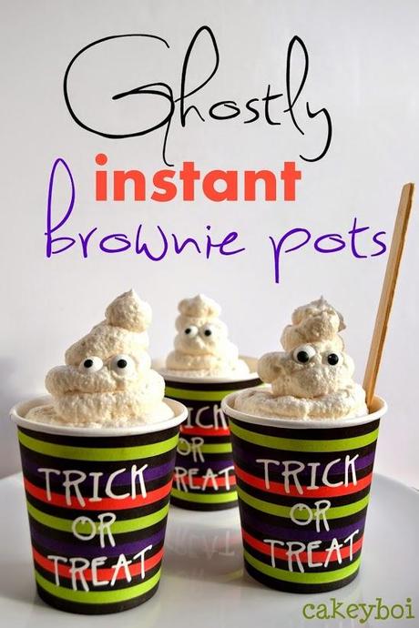 Ghostly Instant Brownie Pots
