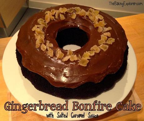 Gingerbread Bonfire Cake with Salted Caramel Sauce