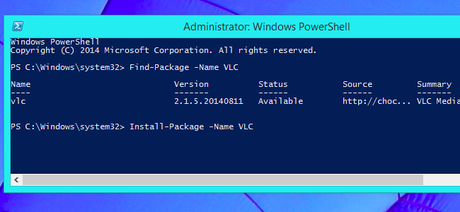 windows command line package manager