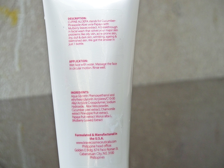 Review: Krave Cupine Aloepa Facial Wash with Mulberry Leaves