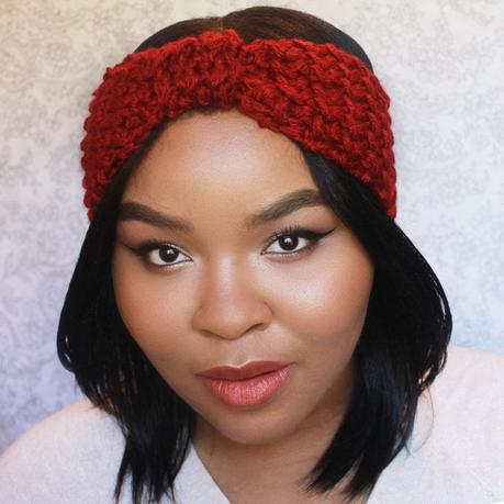 fall makeup, fall fashion, crochet headband, crochet ear warmer