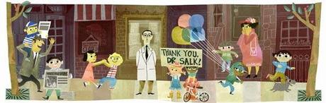 Google doodle on Jonas Edward Salk's 100th birthday ....