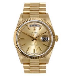 Pre-owned Rolex Mens 18K Yellow Gold