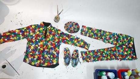 acrylic hand painted outfit by ben heine