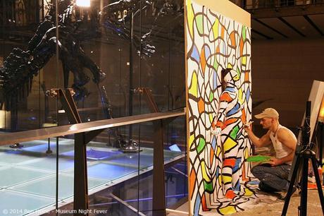 Ben Heine with Model Sandra Rassios Flesh and Acrylic project at Brussels Science Museum for the Museum Night Fever 2014