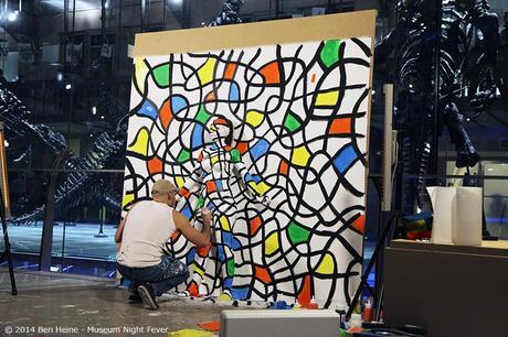 Ben Heine Flesh and Acrylic performance with Model Sandra Rassios at Brussels Science Museum for the Museum Night Fever 2014