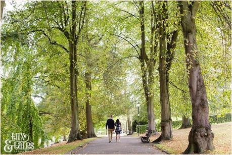 Engagement Shoot in Valley Gardens in Autumn | A couple have fun in the autumn leaves | Copyright Tux & Tales Photography