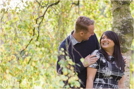 Engagement Shoot in Valley Gardens in Autumn | A couple have fun in the autumn leaves | Copyright Tux & Tales Photography