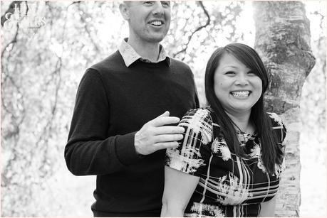 Engagement Shoot in Valley Gardens in Autumn | A couple have fun in the autumn leaves | Copyright Tux & Tales Photography