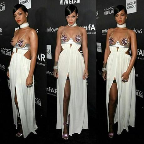 Rihanna Attends amFAR Awards