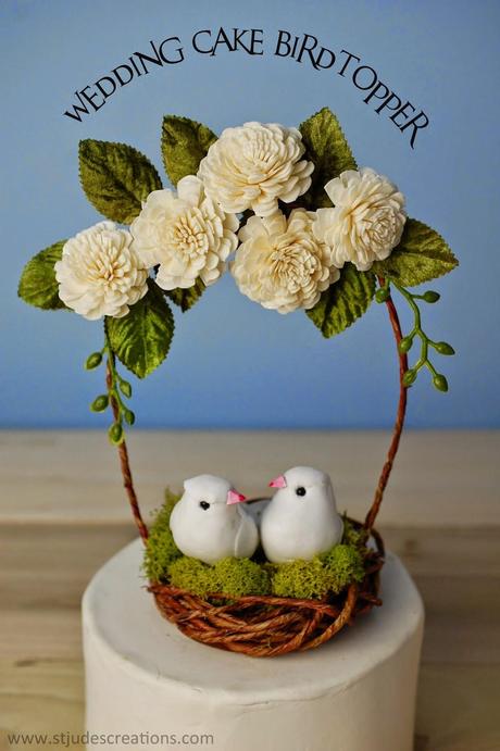 Wedding cake topper with birds