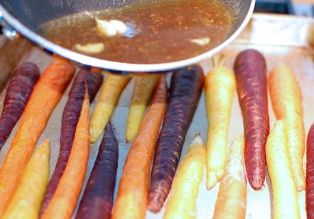 Roasted Carrots with Sorghum Syrup and Caraway