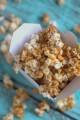 Coconut Maple Caramel Popcorn. The caramel is made with unrefined sugars, yet is just as moreish as the real deal. | thecookspyjamas.com