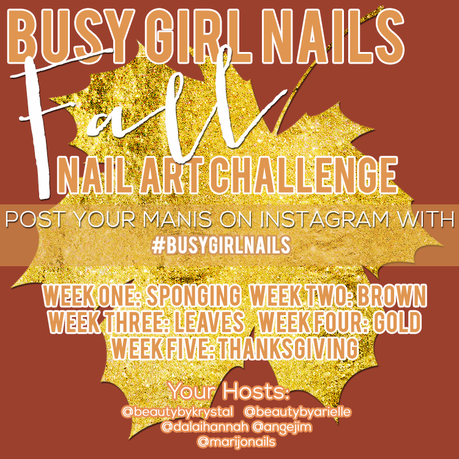 Fall Busy Girl Nails - Sponging