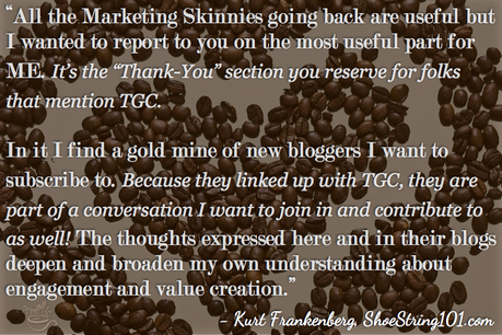 Weekly Marketing Skinny mentions at Traffic Generation Café