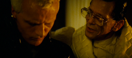 Roy Batty (Rutger Hauer) meets his Maker (Joe Turkel)