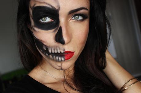 Half Skull Half Glamour (Last Minute) Halloween Makeup Tutorial