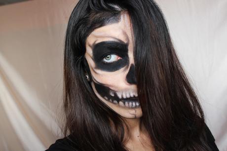 Half Skull Half Glamour (Last Minute) Halloween Makeup Tutorial