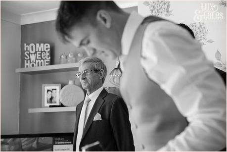 The Priory Cottages Wedding Photography Groom preparation father