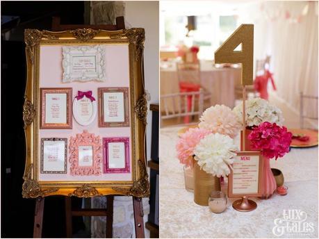 The Priory Cottages Wedding Photography Leeds - Pink Peach Fuschia & gold Details
