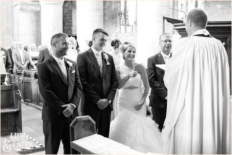 Leeds church wedding photography funny bride gives thumbs up
