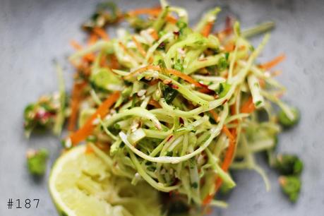 Asian coleslaw with cabbage, carrots, lime and sesame seeds #187