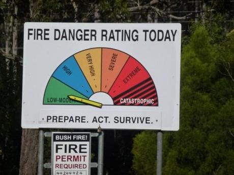 fire danger warning signs in Australia