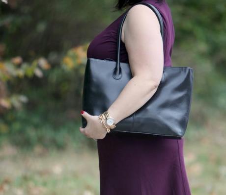 Wardrobe Oxygen What I Wore J. Crew Black Leather Structured Tote