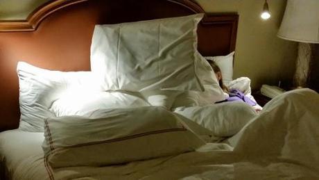 A bed pull of pillows from the pillow menu.