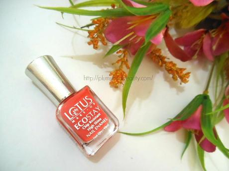 Warm Peach Nails (Lotus Herbals Ecostay Nail Enamel Peach Glory)