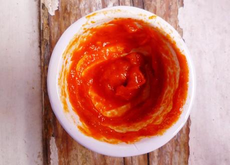 blood dipping sauce (or roasted pepper and tomato sauce)