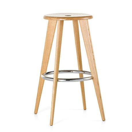 Modern bar stool Tabouret Haut designed by Jean Prouvé now produced by Vitra
