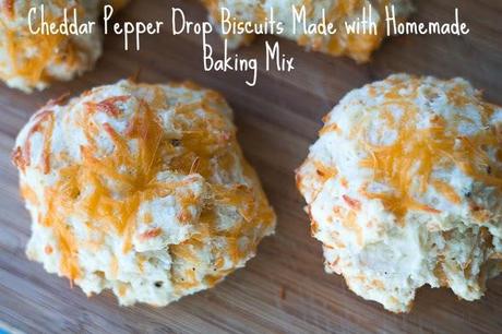 Cheddar Pepper Drop Biscuits Made with Homemade Baking Mix