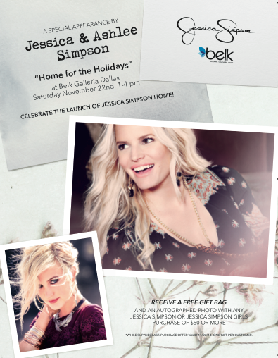 Meet Jessica and Ashlee Simpson at Belk on November 22