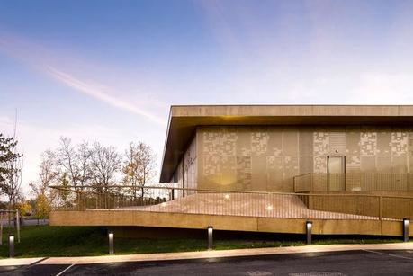 Marne archive building in France with metallic gold exterior siding