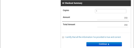 Checkout Summary and Total Amount Due