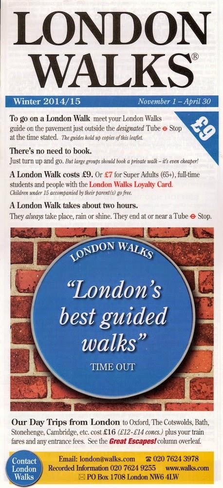 The Famous White Leaflet from London Walks The Famous White Leaflet from London Walks