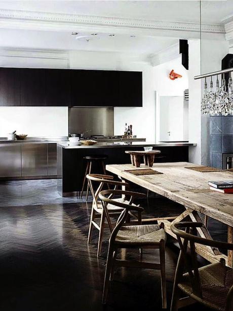 inspiration board | black floors